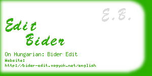 edit bider business card
